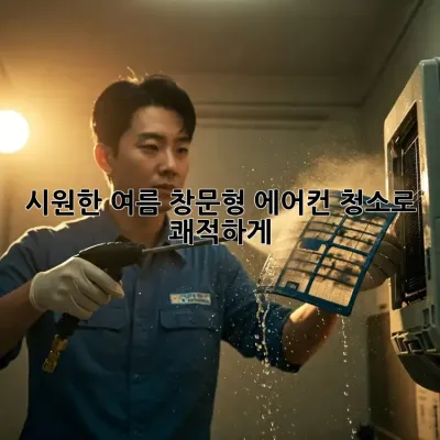 시원한 여름, 창문형 에어컨 청소로 쾌적하게!