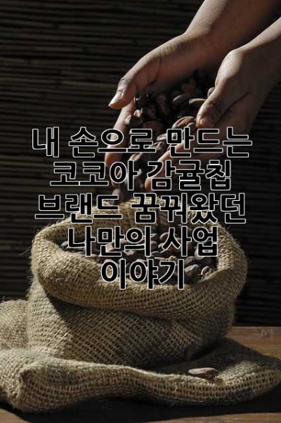 내 손으로 만드는 코코아 감귤칩 브랜드: 꿈꿔왔던 나만의 사업 이야기🍊🍫