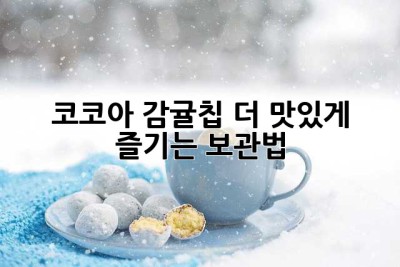 코코아 감귤칩, 더 맛있게 즐기는 보관법!