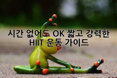 시간 없어도 OK! 짧고 강력한 HIIT 운동 가이드