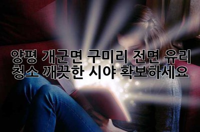 양평 개군면 구미리 전면 유리 청소: 깨끗한 시야 확보하세요!
