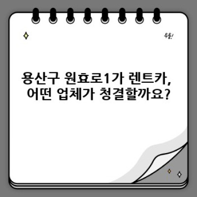서울 용산구 원효로1가 렌트카 청결 상태 완벽 가이드: 예약 전 꼭 확인해야 할 정보!