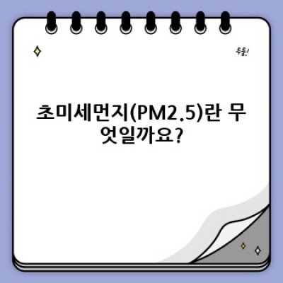 초미세먼지 완벽 가이드: 원인, 위험, 예방 및 대처법 총정리