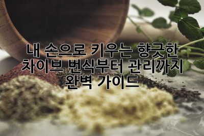 내 손으로 키우는 향긋한 차이브, 번식부터 관리까지 완벽 가이드🌿