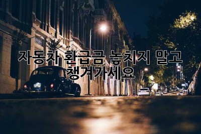 자동차 환급금 놓치지 말고 챙겨가세요!