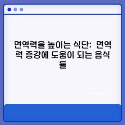 면역력 증강 완벽 가이드: 건강한 삶을 위한 면역 시스템 이해 및 관리법
