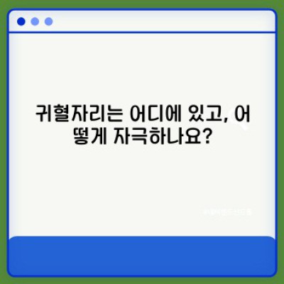 귀혈자리, 정말 효과 있을까요? 효능, 부작용, 그리고 오해와 진실까지 파헤쳐 보는 완벽 가이드