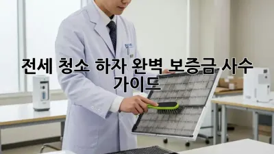 전세 청소 하자, 완벽 보증금 사수 가이드 🏠