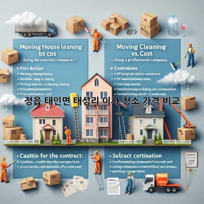 정읍 태인면 태성리 이사 청소 가격 비교