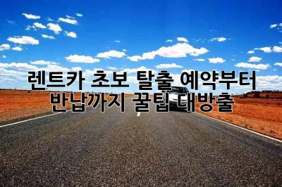 🚗 렌트카 초보 탈출! 예약부터 반납까지 꿀팁 대방출 🍯