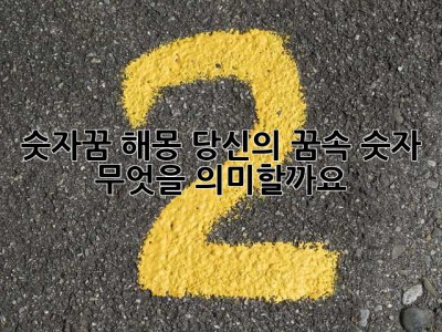 숫자꿈 해몽: 당신의 꿈속 숫자, 무엇을 의미할까요?