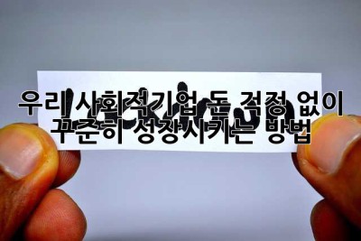 우리 사회적기업, 돈 걱정 없이 꾸준히 성장시키는 방법!