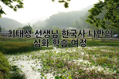 최태성 선생님 한국사, 나만의 심화 학습 여정